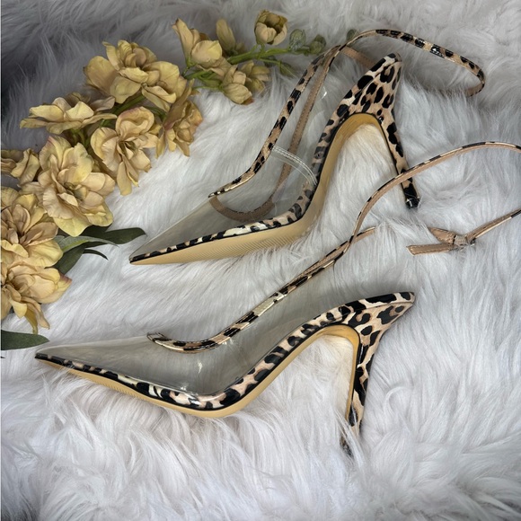Jennifer Lopez Shoes - Jennifer Lopez Leopard and Clear Heels